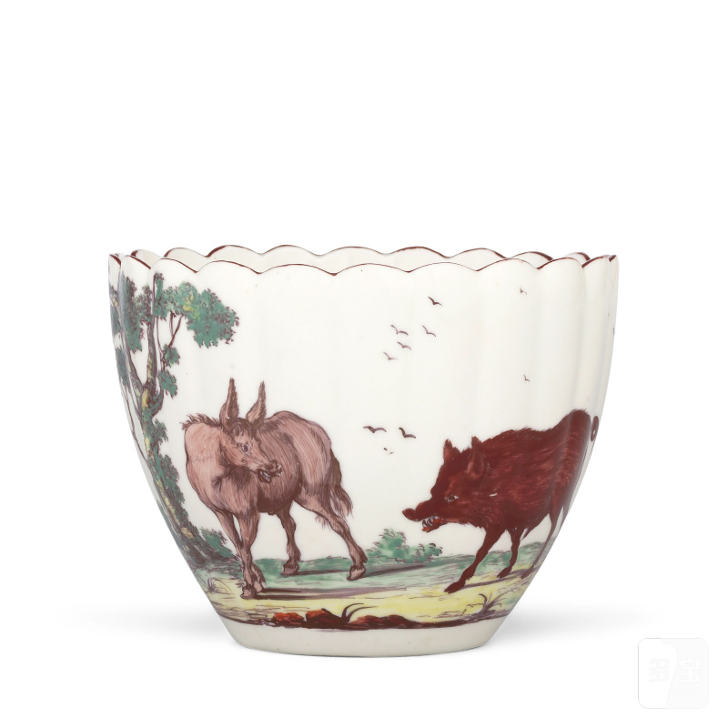 A rare Chelsea 'Fable' sugar bowl, circa 1752